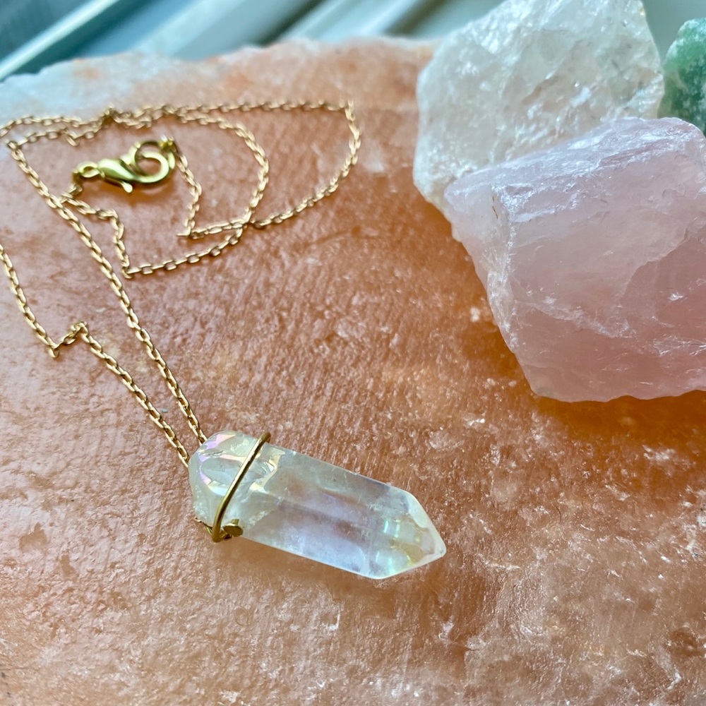 Handmade Clear Quartz Crystal Choker Necklace - Picture 8 of 8